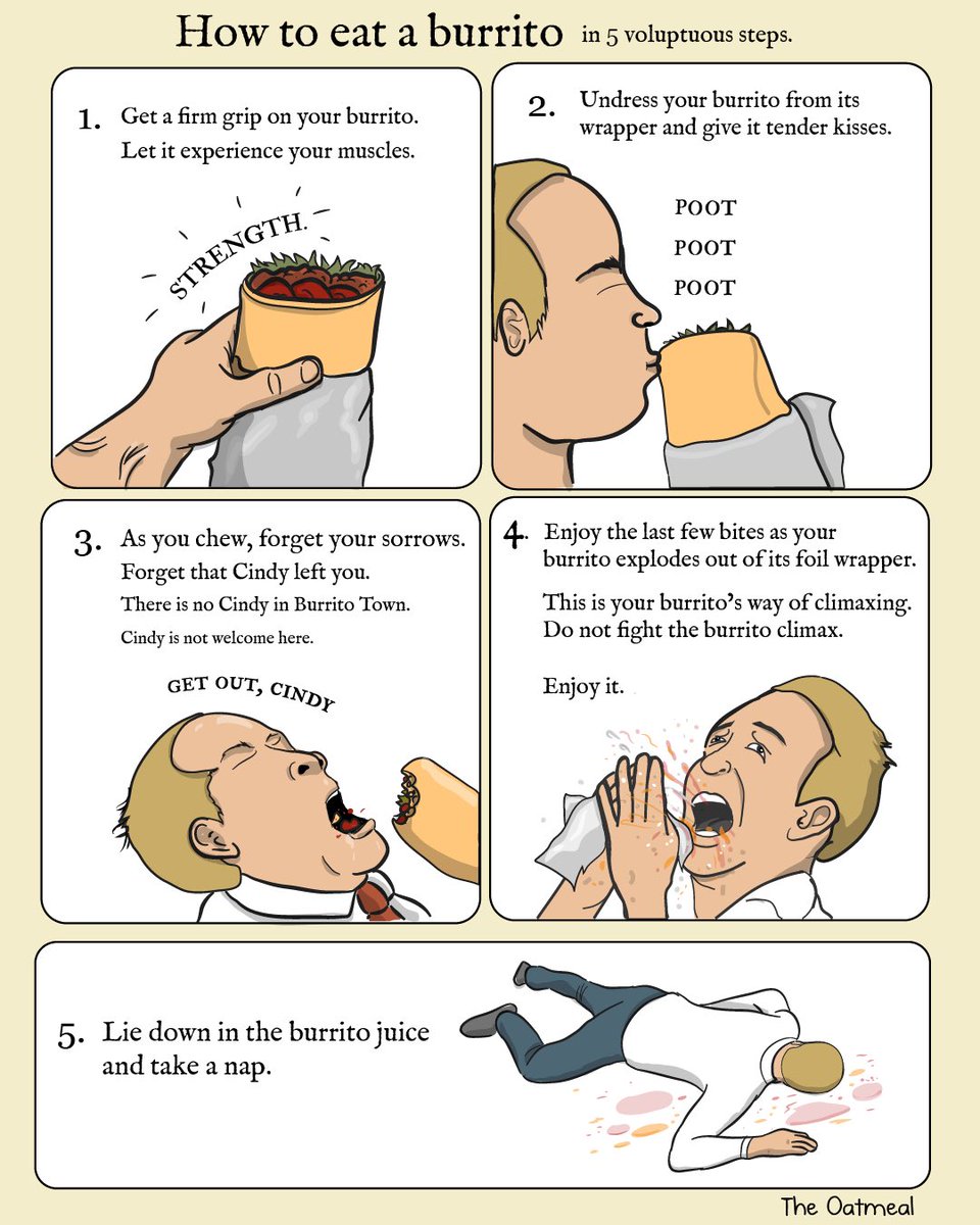 How to eat a burrito in 5 voluptuous steps