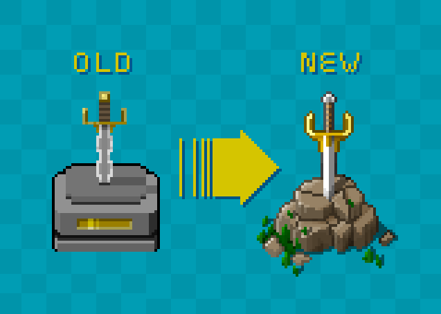 Improving a medieval "Sword in a stone" for my rpgmaker Tileset: 
#Pixelart