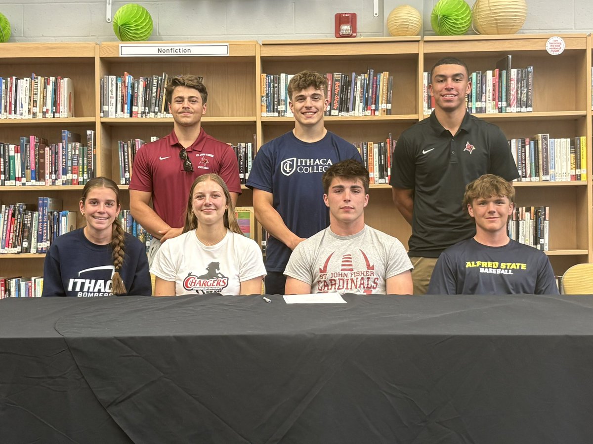 Earlier today, 7️⃣ Trumansburg student-athletes were celebrated for continuing their athletic and academic careers in college.