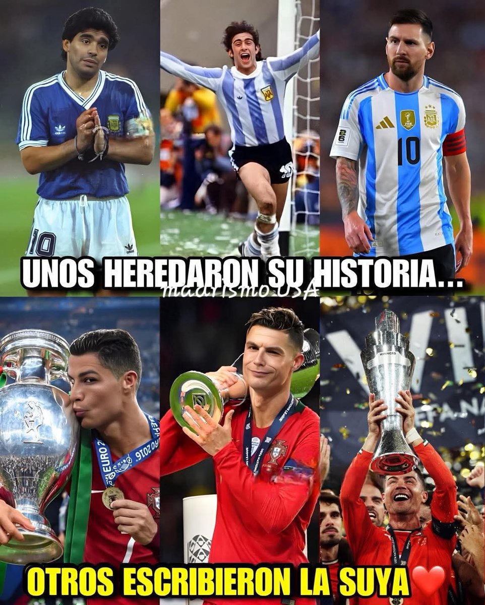 Argentina ya era grande👍🇦🇷
Portugal🇵🇹 la hizo CR7 grande👍