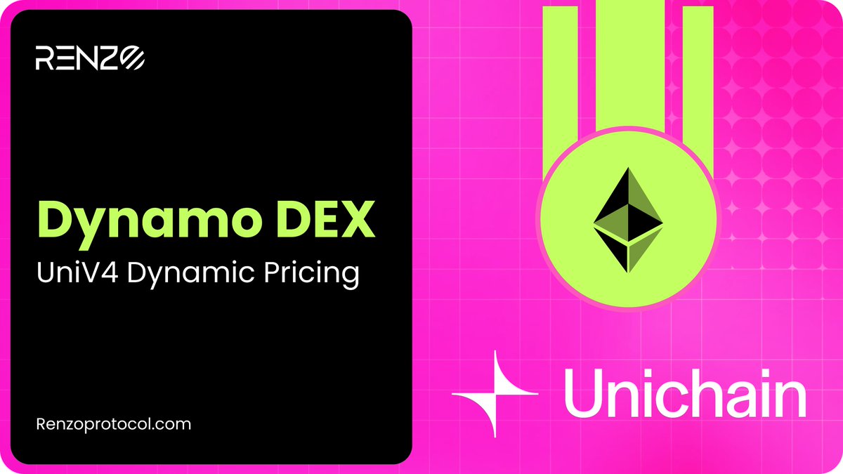 RenzoAI's tweet photo. Introducing the largest upgrade to onchain liquidity: Renzo’s Dynamo DEX.

Developed with support from @UniswapFND, Dynamo is a new DEX protocol built on top of UniV4 designed to enhance $ezETH liquidity and peg stability. 🧵

https://t.co/1Q03OMsngD https://t.co/HmsR1g18cV