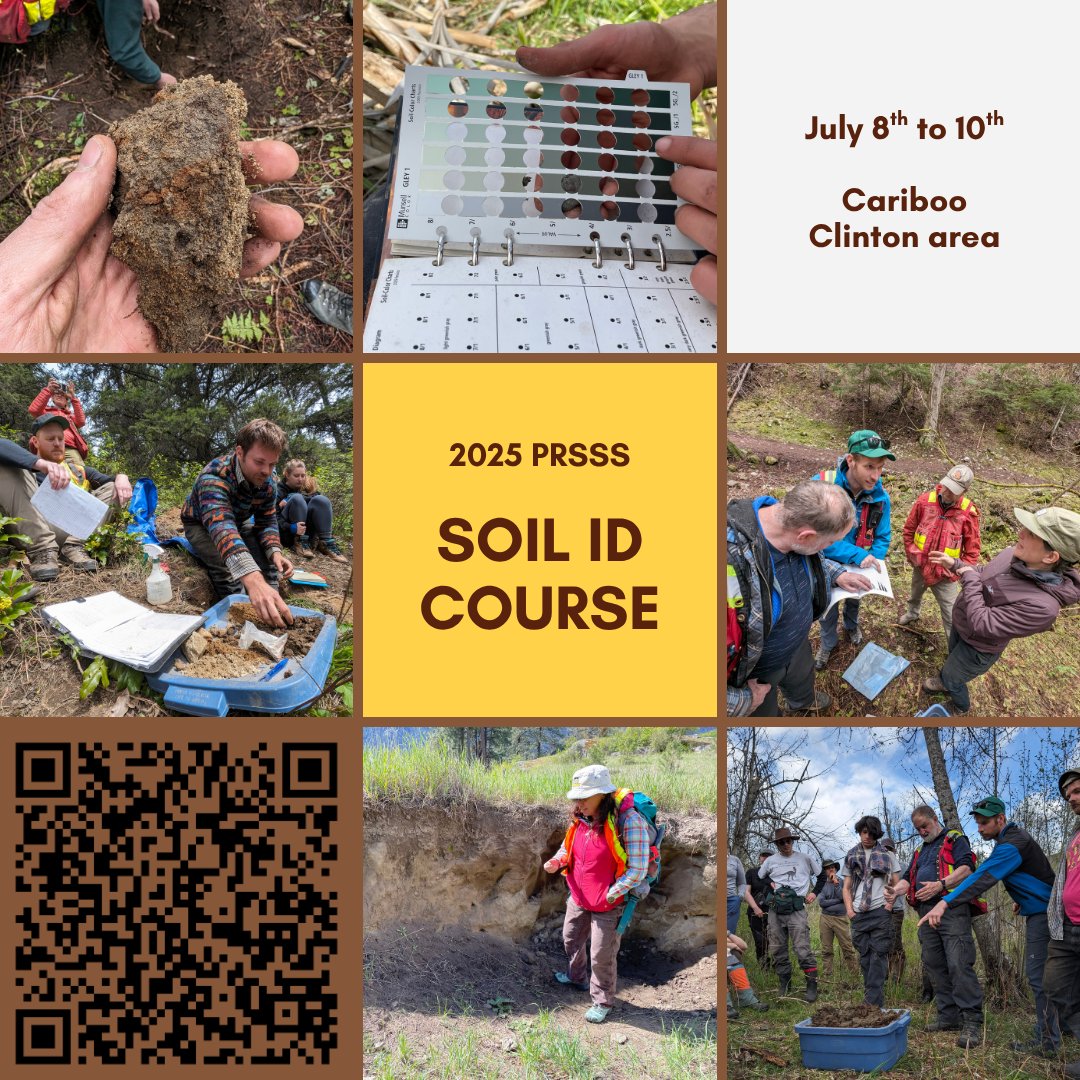Still spots left in our Soil ID Course!
📍 Cariboo, BC
🗓️ July 8-10
🔗 forms.gle/GrVFbkxp6AJqJj…
❕ Deadline for sign-up is June 14
📓 This will be another great educational event for students &amp; professionals to share and expand their soil knowledge and dig some soil pits together!