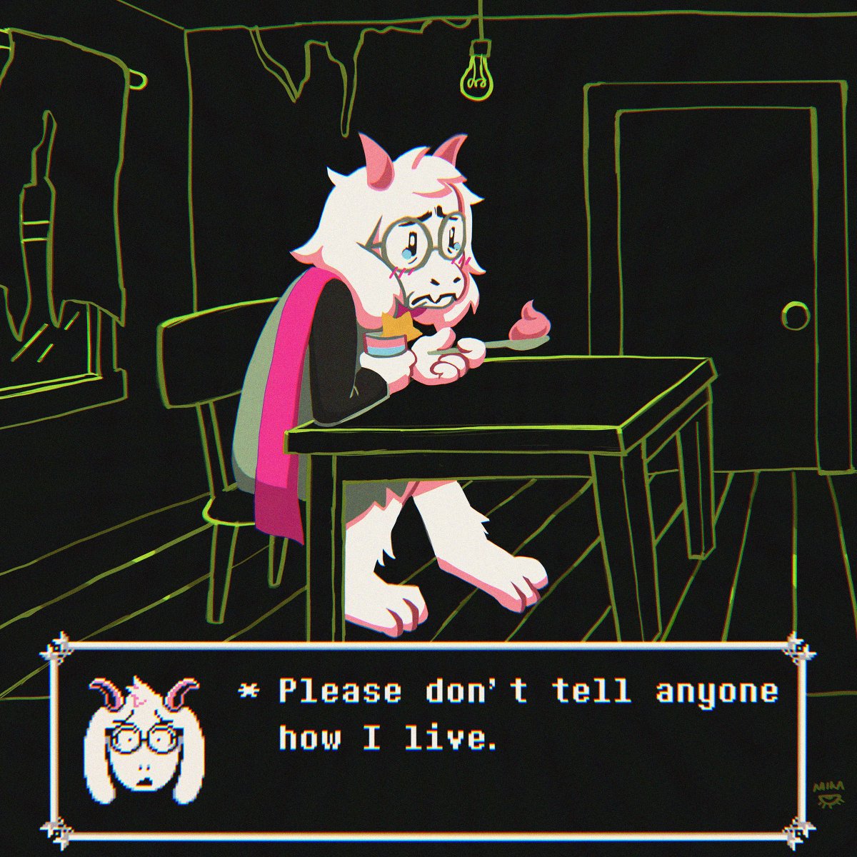 Quick Deltarune Chapters 3&amp;4 fanart because this was the first thing that I thought of when seeing Ralsei's room.