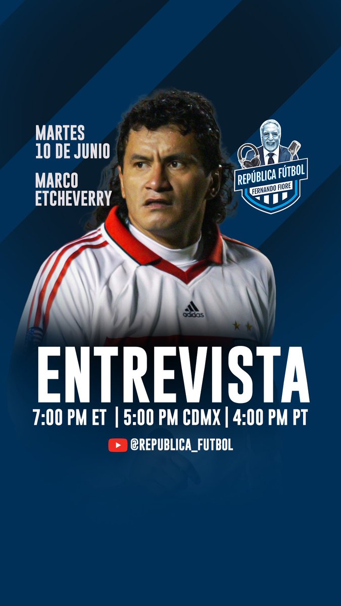 ‼️🚨Marco 'El Diablo' Etcheverry EN EXCLUSIVA con el Presidente <a href="/FernandoFiore/">FERNANDO FIORE</a>.

🔥El mediocampista histórico de la <a href="/MLS/">Major League Soccer</a> fue clave para qué Bolivia🇧🇴 disputara el Mundial 1994.

🔴Transmisión EN VIVO por nuestro canal de YouTube, Twitch y FaceBook➡️
