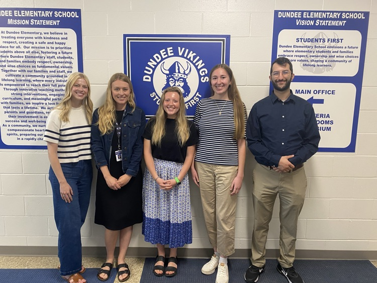 We hosted a meet &amp; greet for our newly hired teachers and their mentors at DES this morning. We are excited for these new Vikings to join our team! 💙🤍
