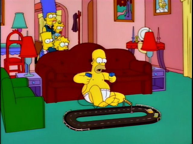 Homer!

What?

Are you ready?

Just gotta put my shoes on.

The only thing I asked you to do for this party was put on clothes... and you didn't do it!

#TheSimpsons