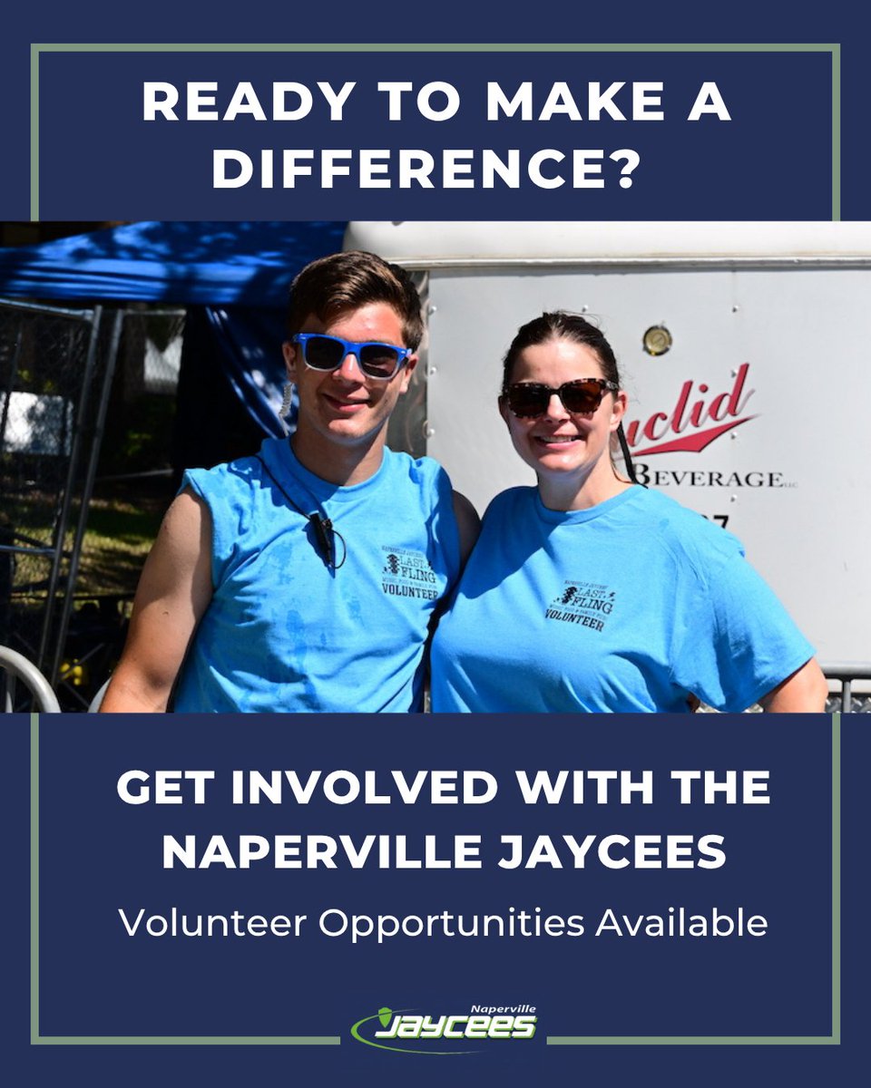🌟 GET INVOLVED with the Naperville Jaycees! 🌟

We're looking for enthusiastic volunteers; if you're passionate about community service, event planning, or making new friends, there's a spot for you!

Ready to make a difference? 
naperjaycees.org/Volunteer

#CommunityService