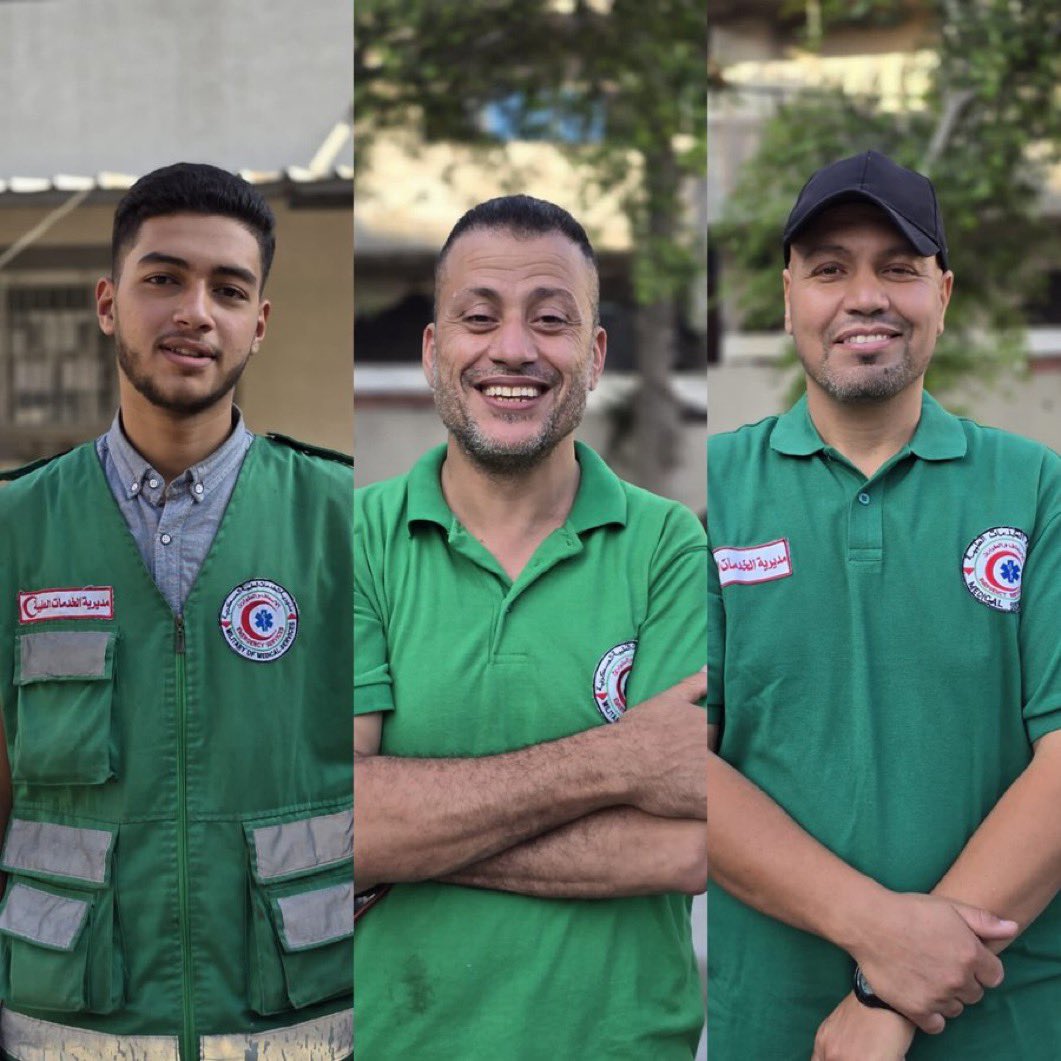 DropSiteNews's tweet image. 🚨 BREAKING: Israeli Forces Kill Three Gaza Paramedics During Rescue Mission

Israeli forces killed three paramedics in the Al-Tuffah neighborhood of eastern Gaza City today as they responded to an emergency call on Yafa Street, medical sources who spoke to Drop Site confirmed.…