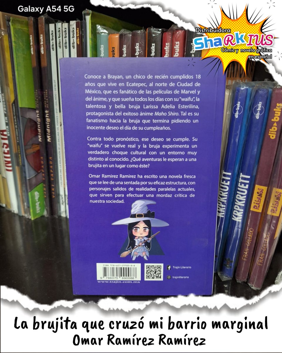 La brujita que cruzó mi barrio marginal 
#OmarRamirez 
<a href="/TrajinLiterario/">Trajín Literario</a>
$200
Brayan, un chico fanático del anime que vive en Ecatepec, pide el deseo de traer a la vida real a Larissa su "waifu" , una brujita de anime que tendrá que enfrentarse al choque cultural que esto conlleva