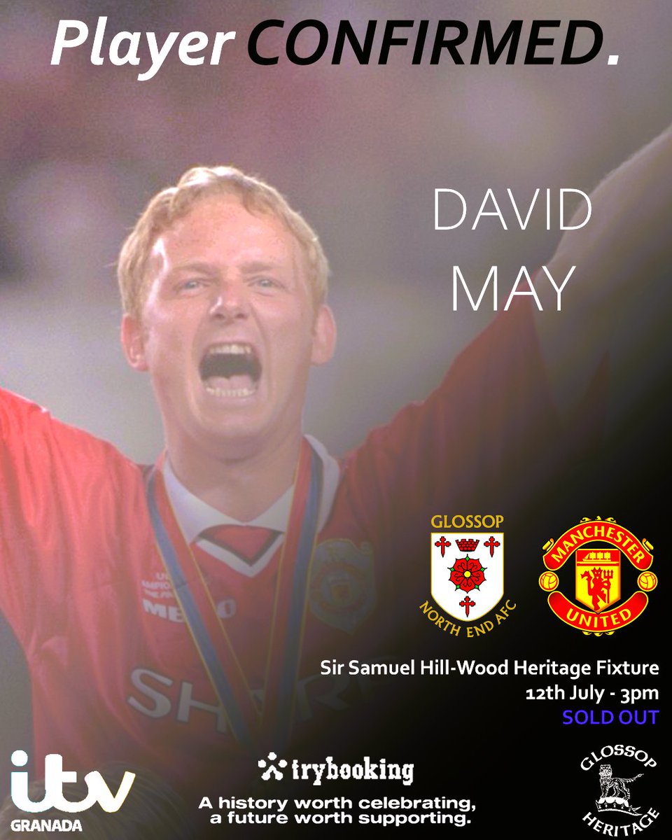 GlossopNorthEnd's tweet photo. 📢𝗘𝘅𝗰𝗶𝘁𝗶𝗻𝗴 𝗻𝗲𝘄𝘀!📢
Former Manchester United defender David May will be lacing up his boots for the GNE friendly next month! 🔴⚽
May made 85 appearances for United between 1994–2003 & now he’s back on the pitch – don’t miss it! 👏🔥 #GNEFriendly #DavidMay #MUFC https://t.co/Q6RSPaCTdg