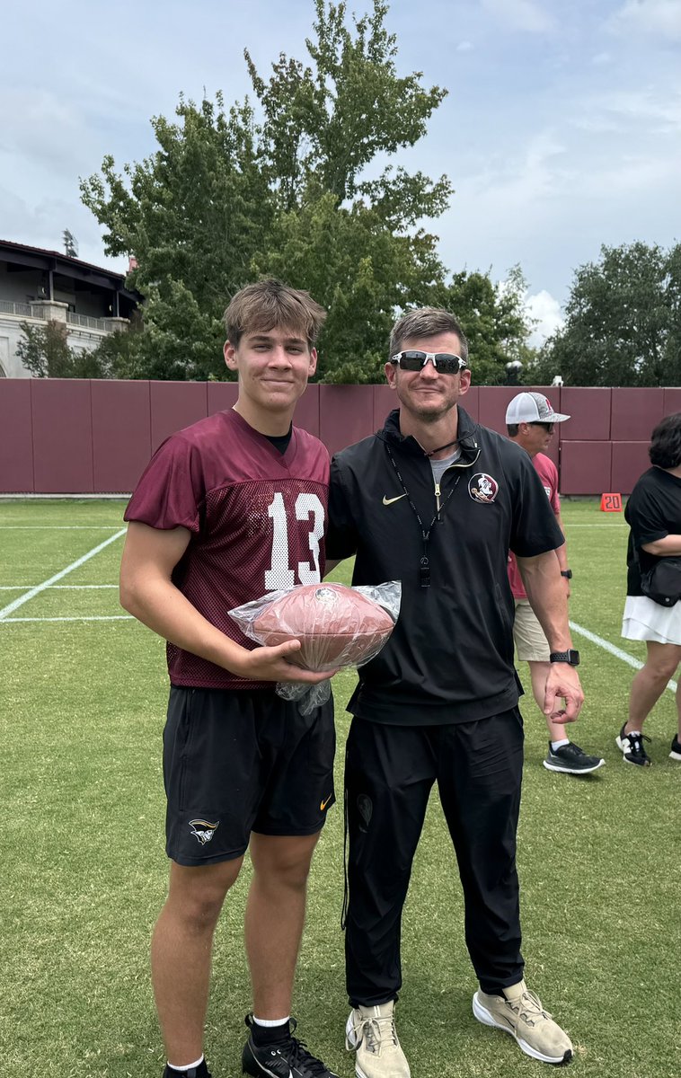 CharlieVolpe5's tweet image. Had a lot of fun in Tallahassee at @FSUFootball camp!  Put my best foot forward with a .66 ball and was the #campchamp 🍢🍢
@ahspatfootball @D2Dperformance @Coach_Norvell @CoachJRut @FSUCoachJP @PeytonNaylor