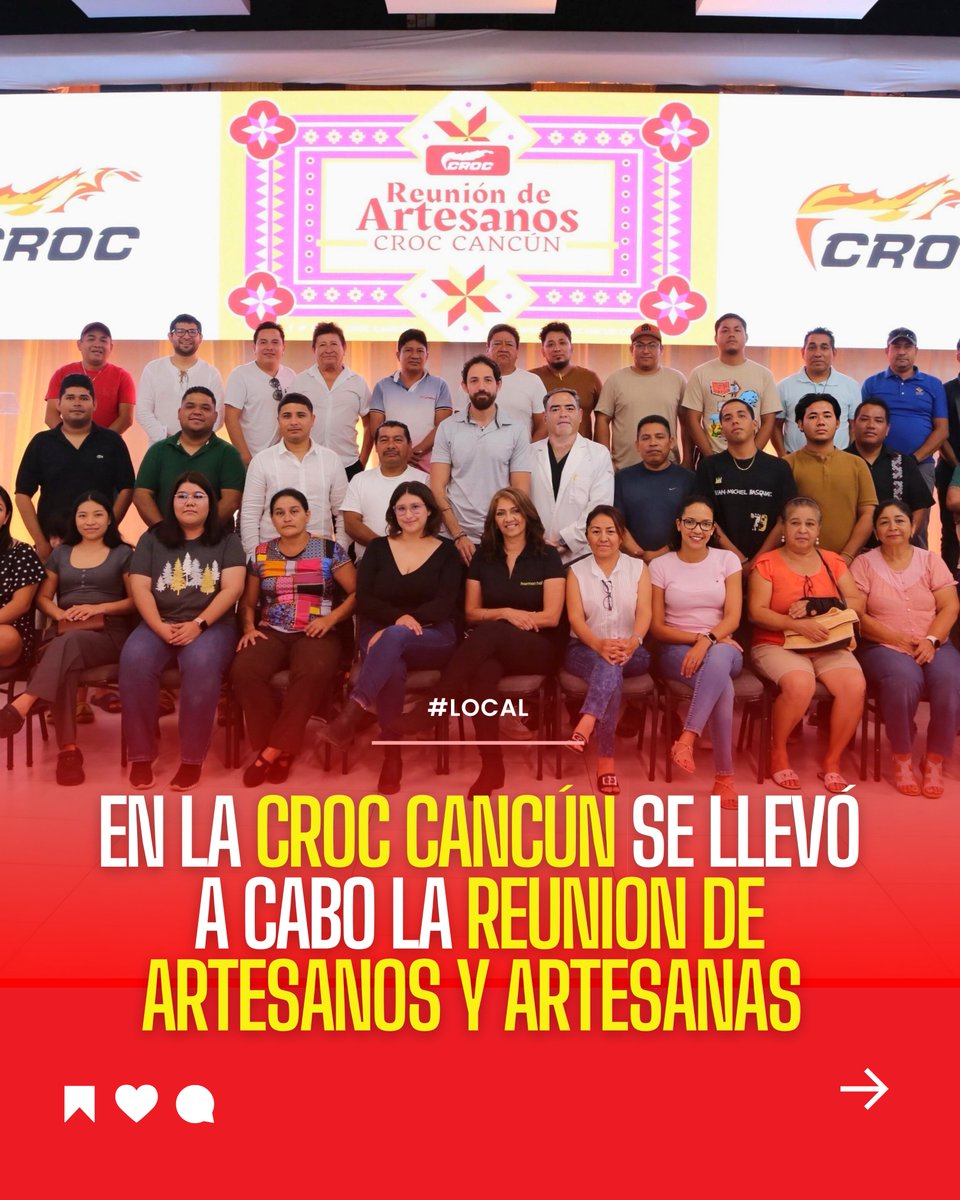 TuRadioCROC's tweet photo. ¡Apoyando el talento local!. La CROC impulsa a las artesanas y artesanos con programas sociales que fortalecen la comunidad y promueven el desarrollo, por ello, en la CROC Cancún se llevó a cabo la Reunión de Artesanos. https://t.co/uuf8GHmWiu