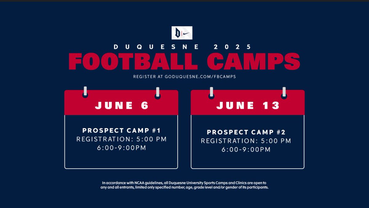 Thank you Coach Geisel for inviting me to the Duquesne Football Prospect Camp on June 13th! <a href="/CoachGeisel/">Hunter Geisel</a> <a href="/DuqFB/">Duquesne Football</a> <a href="/CoachRichHansen/">Rich Hansen 🏴‍☠️</a> <a href="/SeanBarowski_/">Sean Barowski Jr</a>