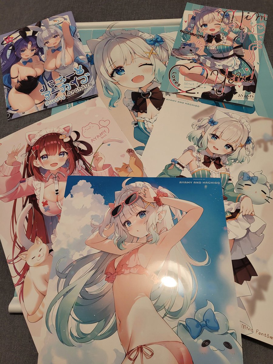 Shifumi95's tweet image. Final Dokomi loot! With a bonus ayamy spread, I'm so thankful she came to Dokomi this year 🥹