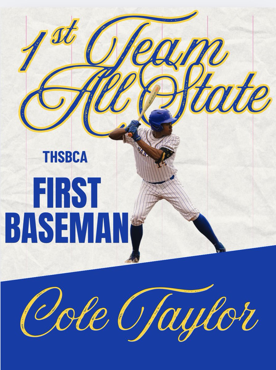 Panther Baseball (@pfhsbaseball_) on Twitter photo Congratulations to Cole Taylor on his selection to First Team All-State First Baseman by <a href="/THSBCA/">THSBCA</a>! What a tremendous achievement by this young man in his junior season! Go PANTHERS! <a href="/PfISDAthletics/">PfISD Athletics</a> <a href="/PflugervilleHS/">Pflugerville HS</a> Congratulations to Cole Taylor on his selection to First Team All-State First Baseman by <a href="/THSBCA/">THSBCA</a>! What a tremendous achievement by this young man in his junior season! Go PANTHERS! <a href="/PfISDAthletics/">PfISD Athletics</a> <a href="/PflugervilleHS/">Pflugerville HS</a>
