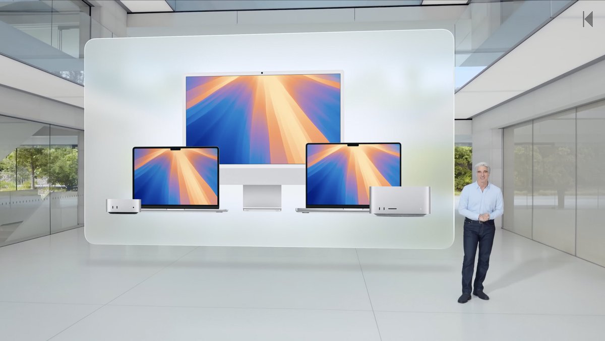 Didn’t notice the first time watching but no Mac Pro in the traditional Mac lineup photo shown during #WWDC25 🤔