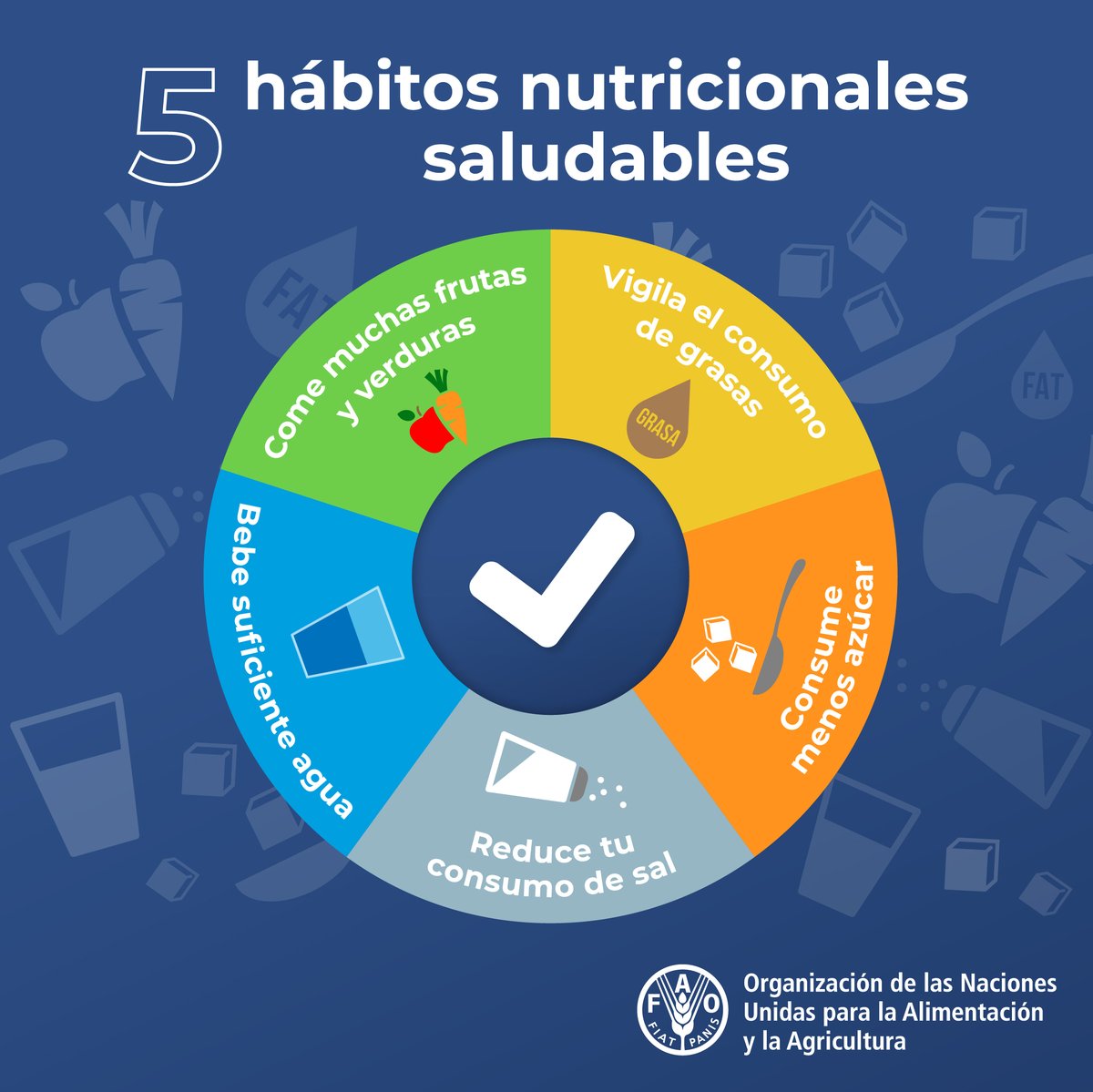FAOAmericas's tweet photo. ¿Quieres avanzar hacia una #AlimentacionSaludable?

¡Incluye estos pequeños hábito en tu día a día! 👇

🍎 Come frutas y verduras
🧂 Reduce el consumo de azucar y sal
💧 Bebe suficiente agua
🧈 Vigila el consumo de grasas https://t.co/D3pXAoMeDT