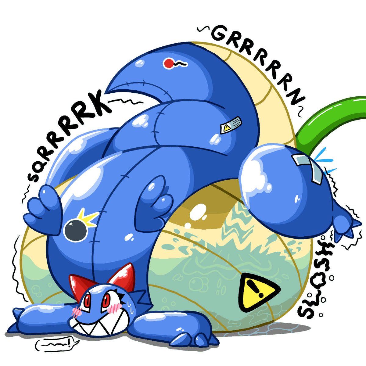 I think someone is a little confused - the water is supposed to go OUTSIDE the pooltoy... 
And is that pooltoy blushing...? 

A trade with <a href="/Oturyuu_bot/">おつりゅう</a>!
furaffinity.net/view/61174936/