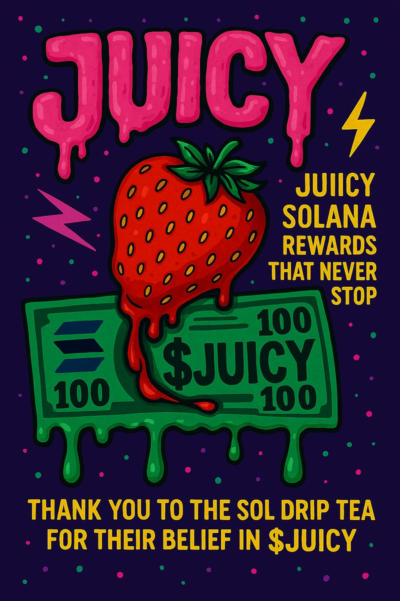 juicy_rewards's tweet photo. @Sol_drip01 Thank you to the #SolDrip team. Means a lot when OG projects support the upcoming ones. For those who don't understand. $JUICY is not going anywhere. Brick by brick, the floor will be built. Be patient🫶 Hold $JUICY for $SOL 

4G7suJgHkNPUAeSbXij7Y2x31ypcgzmNcwqhj8QSfyt8 https://t.co/eOWUBMeewp
