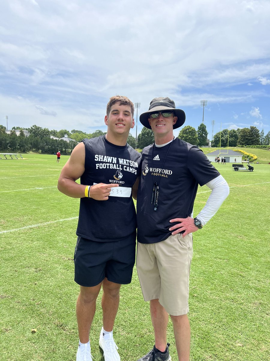 Kyle Hurtado (@kyle_hurtado1) on Twitter photo Had a great time competing yesterday at the Wofford camp! Great meeting with <a href="/CoachWatson_24/">Devin Watson</a>, <a href="/CoachRoyston/">Dustin Royston</a>, and <a href="/Coach_Doolittle/">Mitch Doolittle</a>
<a href="/CoachRGarth/">Coach OG</a> <a href="/NeaseFTBL/">NEASE FOOTBALL</a> <a href="/CoachDrafts/">Collin Drafts</a> Had a great time competing yesterday at the Wofford camp! Great meeting with <a href="/CoachWatson_24/">Devin Watson</a>, <a href="/CoachRoyston/">Dustin Royston</a>, and <a href="/Coach_Doolittle/">Mitch Doolittle</a>
<a href="/CoachRGarth/">Coach OG</a> <a href="/NeaseFTBL/">NEASE FOOTBALL</a> <a href="/CoachDrafts/">Collin Drafts</a>