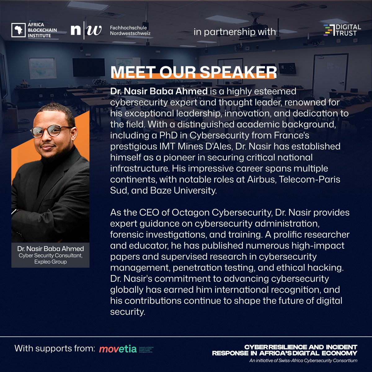 3 Days to Go!

Join us this Thursday, June 12th, 2025 at 12PM CAT for a critical workshop on: "Cyber Resilience and Incident Response in Africa’s Digital Economy."

This highly anticipated session, an initiative of the Swiss-Africa Cybersecurity Consortium, is hosted by the