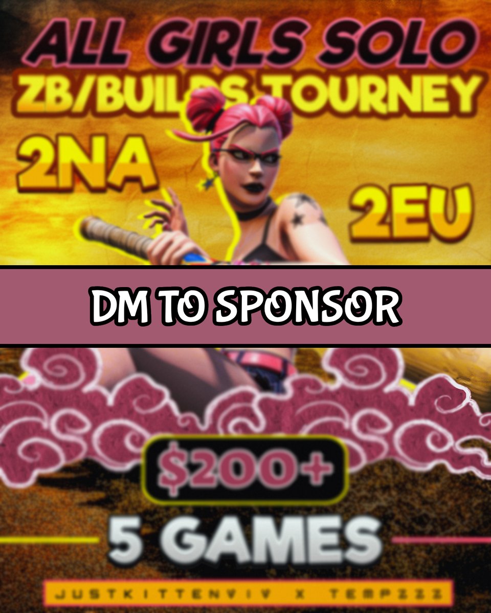 **NOT AN INVITATIONAL TWEET**

Me and <a href="/7tempzzz/">7tempzzz</a> are hosting a solo girl tourney within next week or so! 

If you'd like to add to the prize pool DM me :D