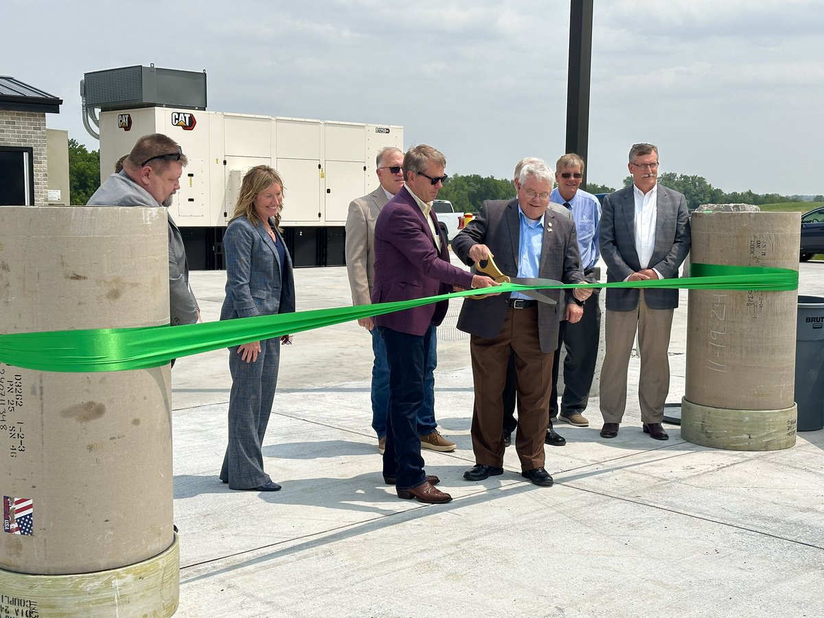 CityofPapillion's tweet photo. With help from Governor @jim_pillen and Senator @RickHoldcroft, the Sarpy County & Cities Wastewater Agency cut the ribbon during a commissioning ceremony this afternoon, celebrating bringing the new wastewater system into service.

The wastewater partnership brings sewer services to southern Sarpy County, which was previously inhibited by a ridgeline that stifled growth and development. The City of Papillion is proud to be part of this multi-jurisdictional partnership!