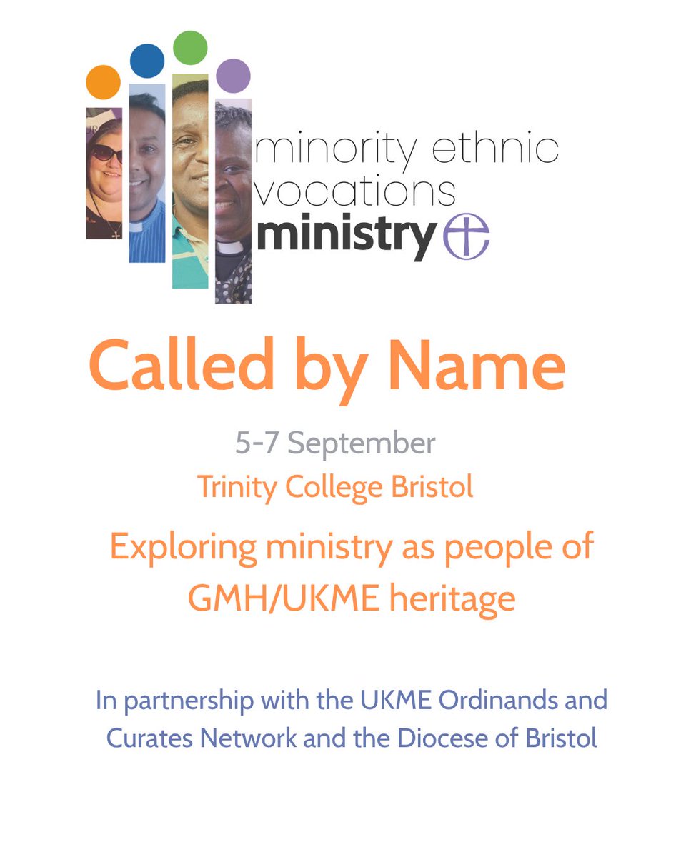 Bookings are now open for the next on-site event!

5–7 September
Trinity College, Bristol

Open to ALL UKME/GMH ordinands, curates, and those discerning
⁦
More info &amp; tickets: eventbrite.com/e/called-by-na…
