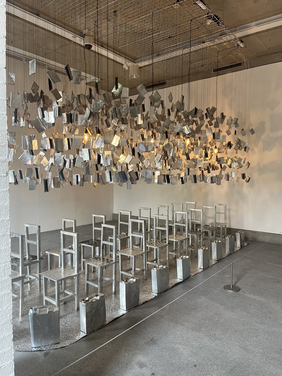 odurart's tweet photo. Odur Ronald uses aluminium printing plates and scrap metal to explore ideas of free movement, migration, access, belonging and identity. "Muly'Ato Limu" (translated from Luganda as "All in One Boat") is Odur’s most ambitious installation to date. https://t.co/IrM5uLccKb