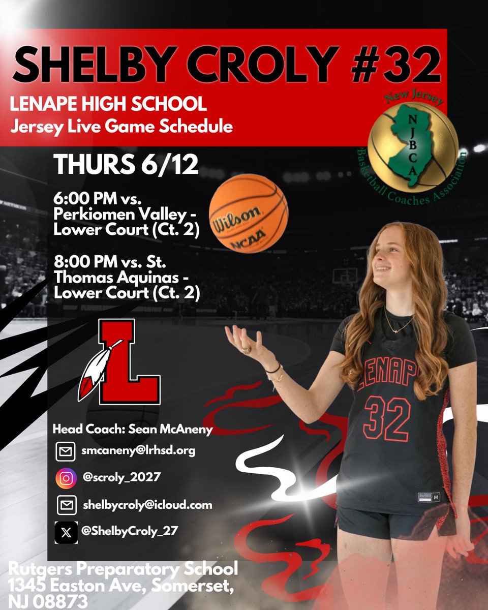 Shelby Croly (@shelbycroly_27) on Twitter photo Excited to be back with my <a href="/Lenapegirlshoop/">Lenape Girls Basketball</a> teammates at Jersey Live this Thursday for the academic live period!! <a href="/NJBCA_Official/">New Jersey Basketball Coaches Association</a> Excited to be back with my <a href="/Lenapegirlshoop/">Lenape Girls Basketball</a> teammates at Jersey Live this Thursday for the academic live period!! <a href="/NJBCA_Official/">New Jersey Basketball Coaches Association</a>