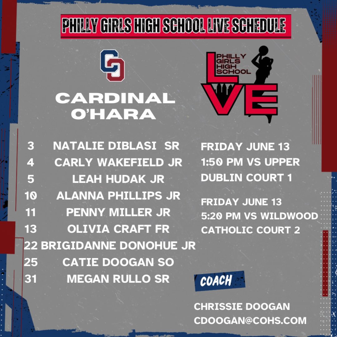 Schedule for Philly Live Event