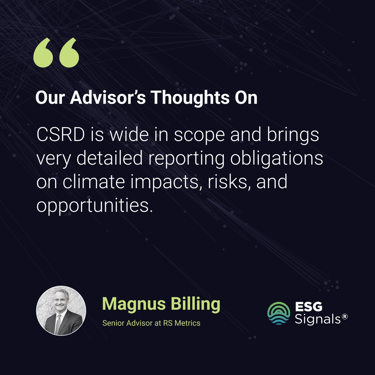 CSRD is reshaping the future of sustainability disclosures. In this blog piece, Magnus Billing discusses how companies can use this regulatory adjustment not only to comply, but to establish a stronger presence and alleviate risks.

Explore more at: hubs.li/Q03rnlb00