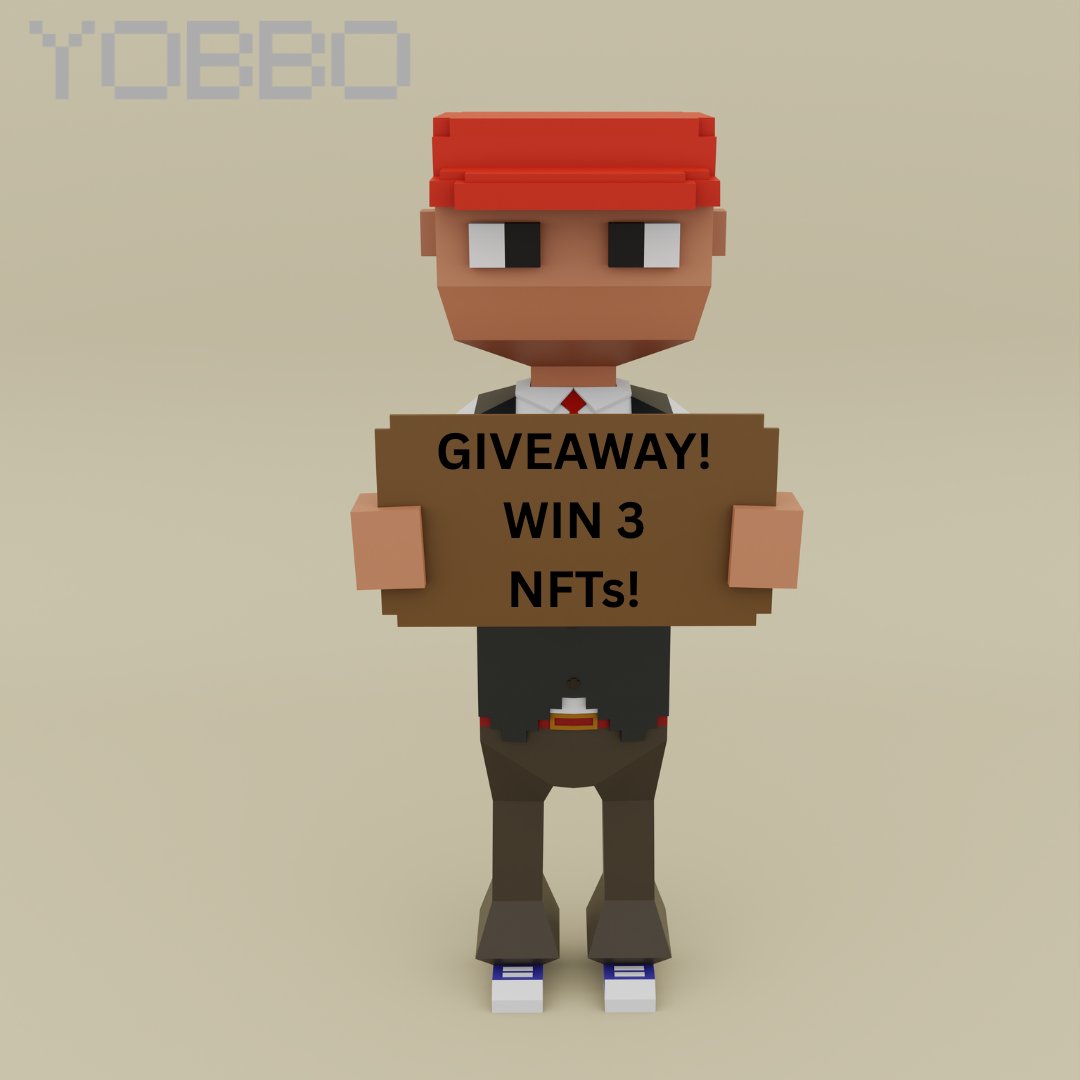 ‼️WE ARE GIVING AWAY 3
<a href="/NFTYOBBO/">YOBBO</a>

NFT‼️

➡️How To Win:
✅Follow
<a href="/NFTYOBBO/">YOBBO</a>

✅Like/Retweet
✅Tag 3 Friends
✅Join
YOBBO Discord

🔥Winners chosen in 24 hours on Discord 🔥

➡️ discord.gg/HcY95DnCsN⬅️

#NFT #NFTCommunity #NFTGiveaway #nftart #opensea #Whitelist