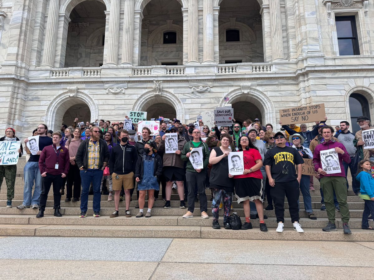 SEIU26's tweet image. DAVID IS RELEASED! Earlier today we joined thousands of people across the country to demand #FreeDavidEndRaids, and this news just came in! He still faces an unjust felony charge. The fight continues, but we are filled with joy that our friend is released!