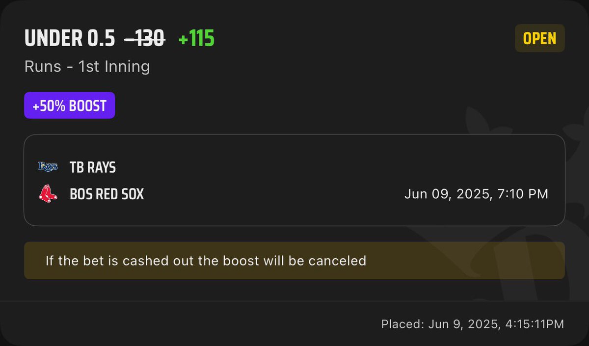 6/9 MLB

Missed yesterday and I’m VERY late today but here’s my DK boost plays for tonight. 

NRFI and HRR