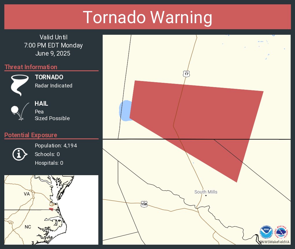Tornado Warning including Camden County, NC, Chesapeake city, VA, Currituck County, NC until 7:00 PM EDT