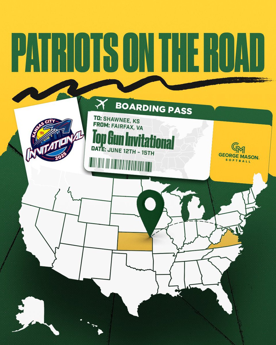 MasonSoftball's tweet image. 🚨 Recruiting Trip Alert 🚨
We’re headed to Shawnee, KS for the Top Gun Invitational June 12–15!
Excited to see some future Patriots in action 👀💪
📩 Coaches/athletes — send over your game schedules!
#PatsOnTheRoad #2BasePressure #GMUSoftball #TopGunInvitational