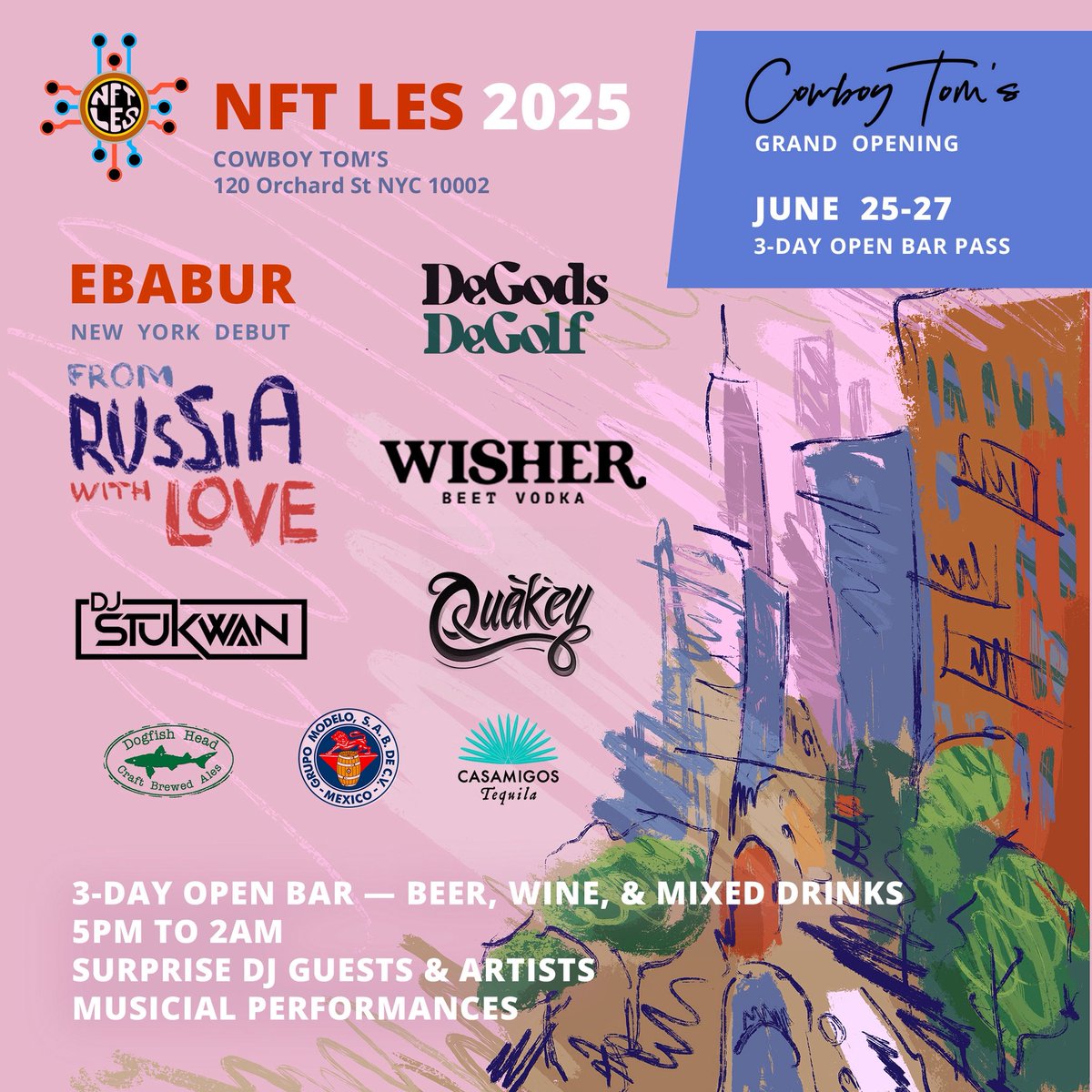 Are you coming to Cowboy Tom’s grand opening June 25-27? 

Grab your 3 day OpenBar pass below 👇