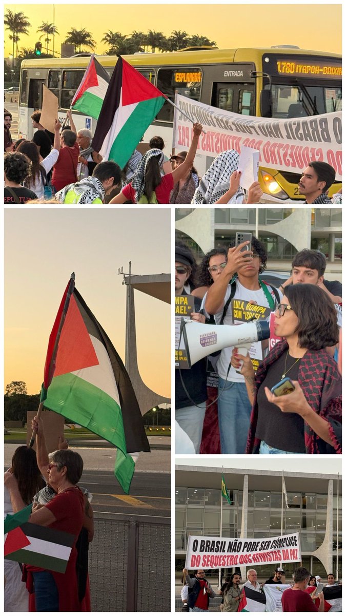 manifestacao em solidariedade e apoio a thiago avila e a flotilha da liberdade, em brasilia df, hoje. #freepalestine