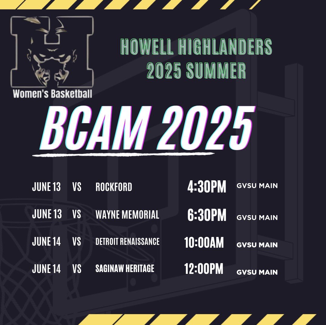 Hannah Ralko (@hralko5) on Twitter photo Schedule for BCAM this upcoming weekend, super excited to see this type of competition! <a href="/HowellHoops/">Howell Womens' Basketball</a> Schedule for BCAM this upcoming weekend, super excited to see this type of competition! <a href="/HowellHoops/">Howell Womens' Basketball</a>