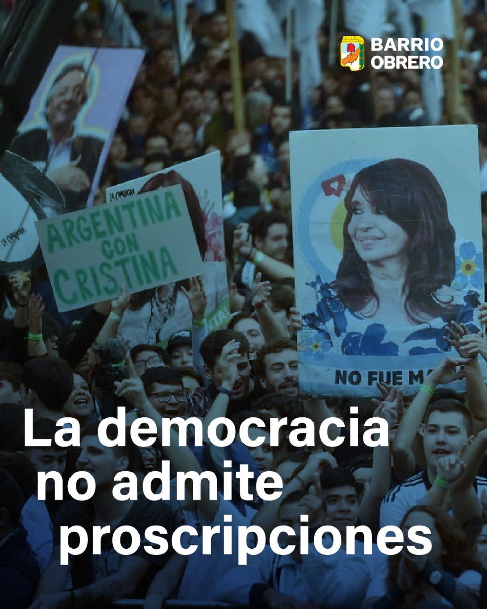 labarrioobrero's tweet photo. La democracia no admite proscripciones, la historia no se borra y el futuro no se entrega 🇦🇷  No nos han vencido 

#ResistenciaPeronista https://t.co/1itBDWr0Ml