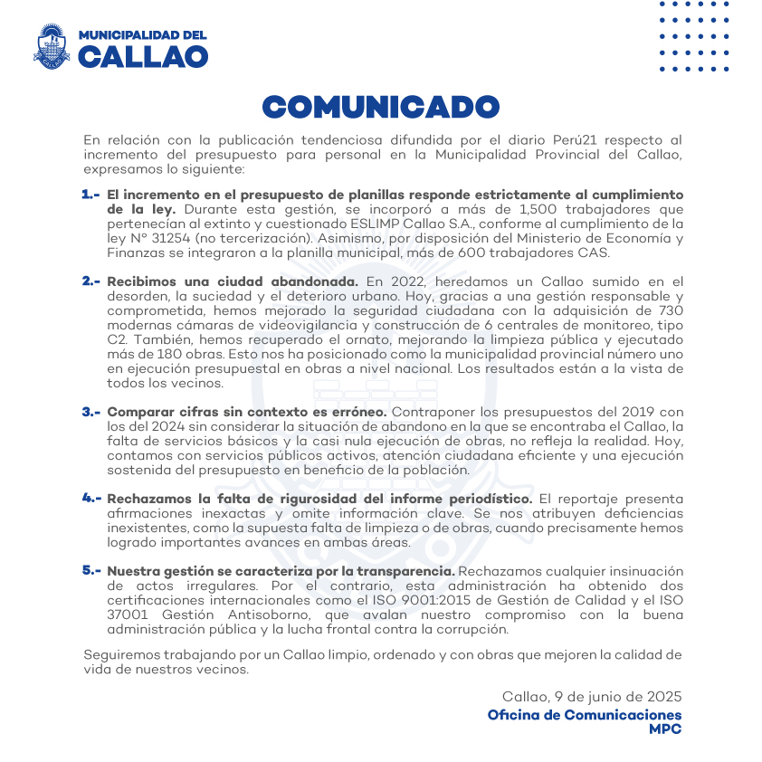Municipalidad del Callao tweet media