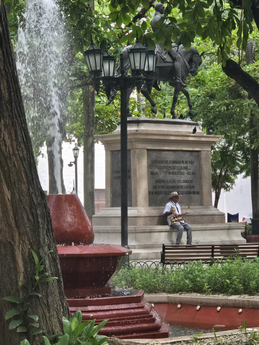 Cartagena’s Bolivar Square…where the hero of the Republic is honored and people gather to offer up music and art.

You can catch my writings by subscribing to my Substack &amp;following me on social media channels. Stubborn Things, Moments Along the Way, other pics and observations