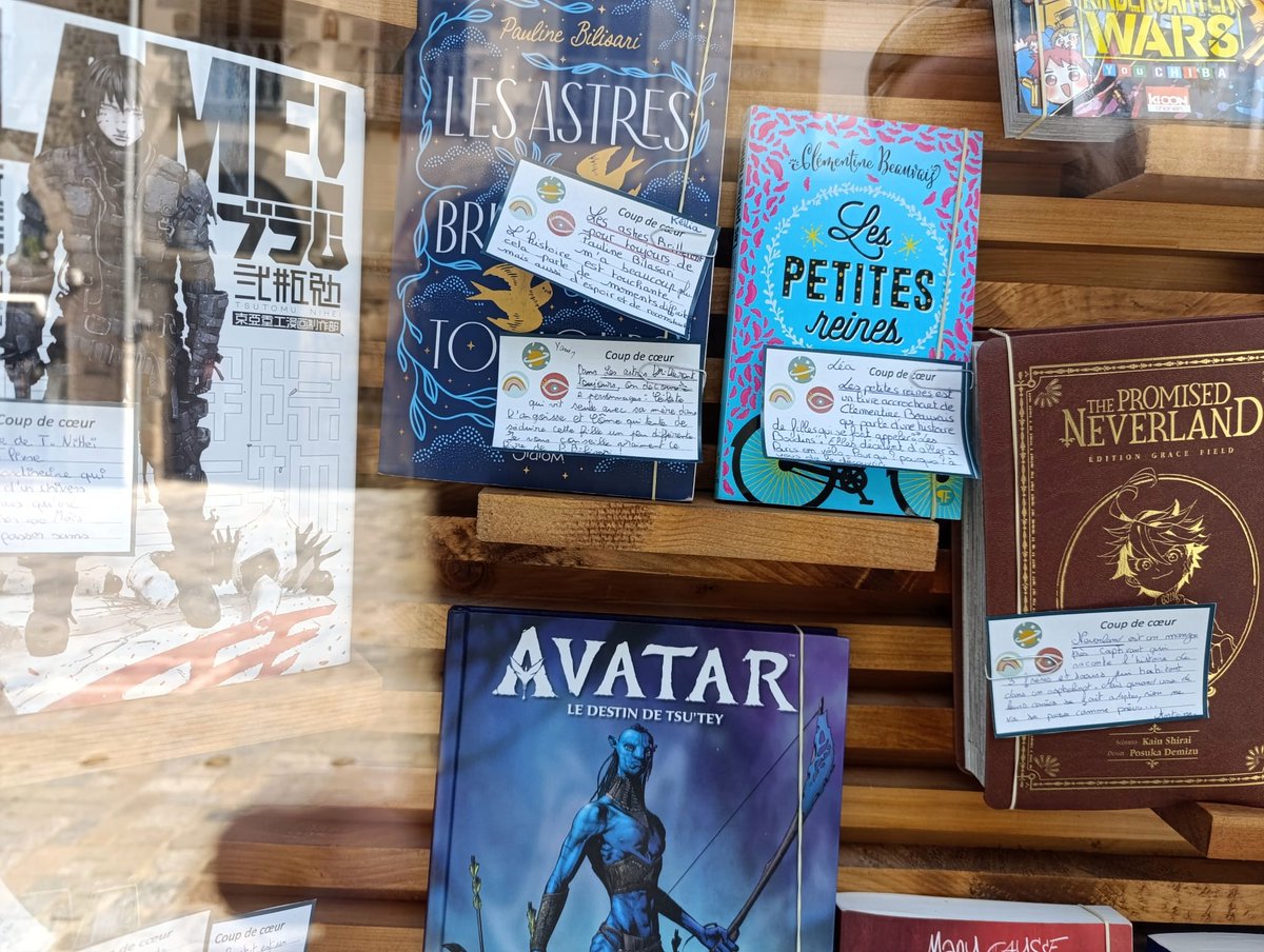 gandhi_college's tweet photo. Projet Jeunes en Librairie, voici le travail final des classes de 3A et 3C qui ont réalisé des coups de cœur sur chaque livre acheté et lu. 
Bravo à Lilou (3A) et Kloé (3C) qui remportent le Coup de coeur des libraires ! 
Félicitations à tous les élèves.
@acrennes https://t.co/9PraFySb97