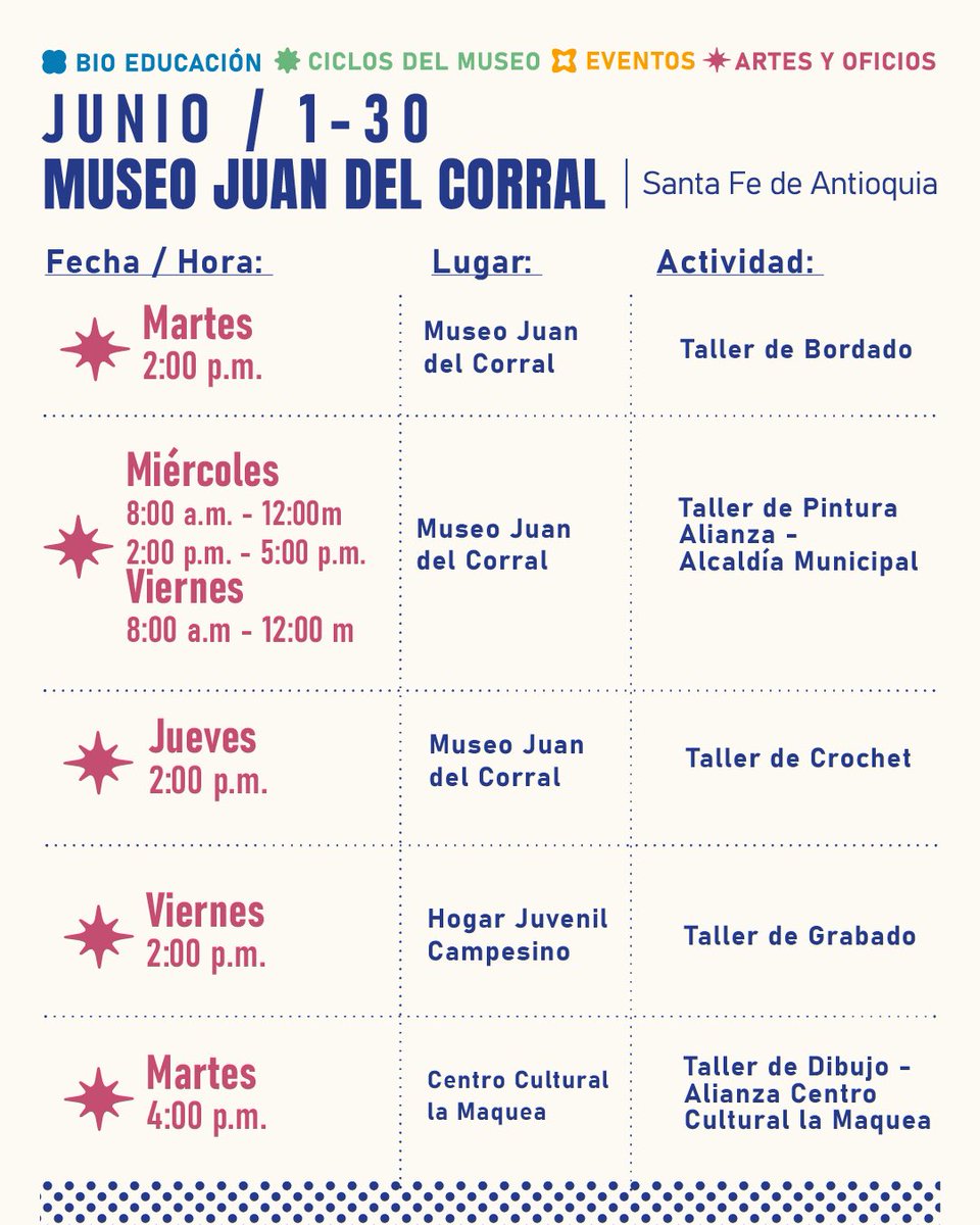 CorralMuseo's tweet photo. Programación de Junio en el Museo ✨👌 https://t.co/M9qDzPTvGb