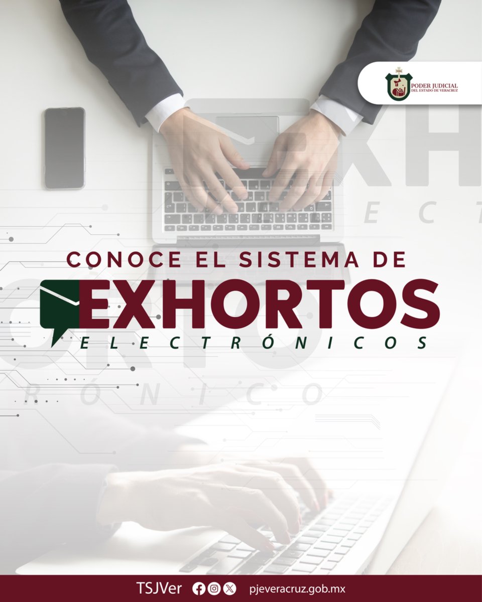 TSJVer's tweet photo. Sistema de Exhortos Electrónicos: Una justicia moderna y cercana a ti.
Ingresa a 🔗 https://t.co/pH1rTGujuV para darle seguimiento al estado de tus trámites en tiempo real.
#PJEV #JusticiaDigital #ExhortosElectrónicos #Veracruz #ModernizaciónJudicial https://t.co/y1KZhIUb9E