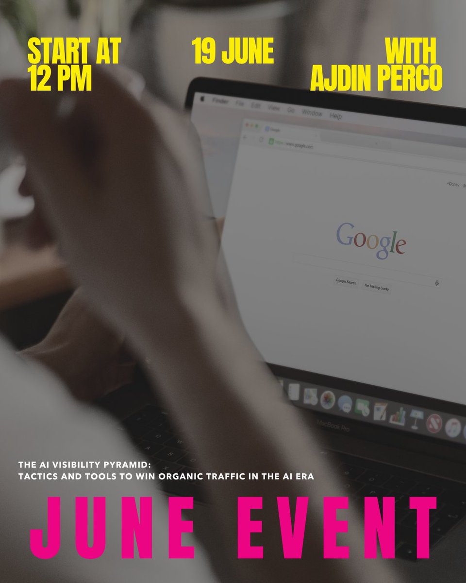 JoinAZIMA's tweet image. Happening this month: The AI Visibility Pyramid

Join us Thursday, June 19th at 12 PM MST for a can’t-miss conversation with Ajdin Perco (Animalz) on how to adapt your SEO strategy for the AI search revolution.

Register Here: azima.wildapricot.org/event-6186559
