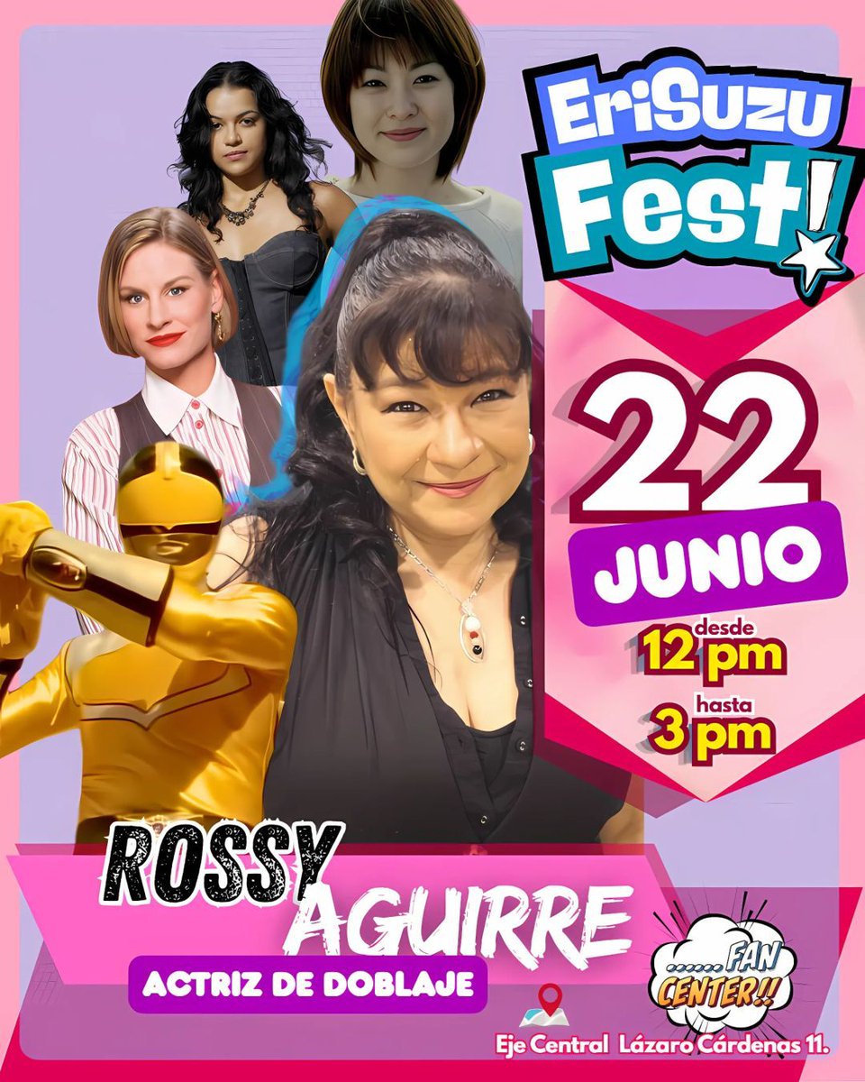 EriSuzuFest's tweet photo. 🩷 Estrellitas! 🩷 Tenemos el honor de presentar a ROSSY AGUIRRE, estará con nosotros apoyándonos en nuestro evento! 🥰
Reconocida por ser la voz de Bellota en las chicas super poderosas, Akane Tendo en Ranma 1/2 y su remake, Hange Zoe en Attack on Titan y muchos más. https://t.co/igZyVqh0qJ
