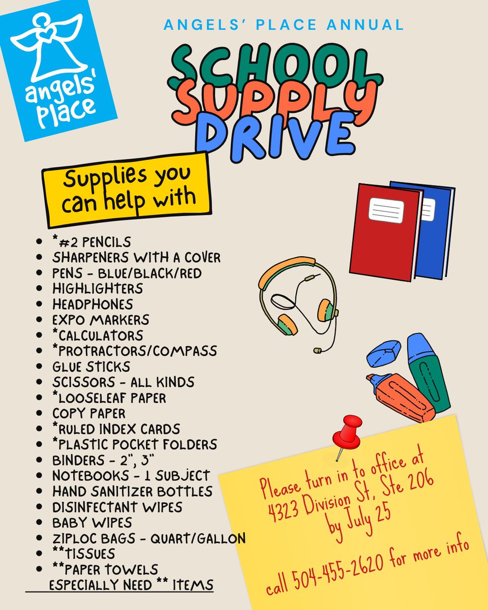 Join us Wednesday, July 23rd for #PizzaWithPurpose at @reginellisnola! 🎉⁣
When you mention #AngelsPlace, 10% of your bill will be donated. 😇💙⁣
⁣Come enjoy a great meal!🍕🍝
We'll also be collecting school supplies at this event. 📚✏

#AngelsPlace #ReginellisPizzeria