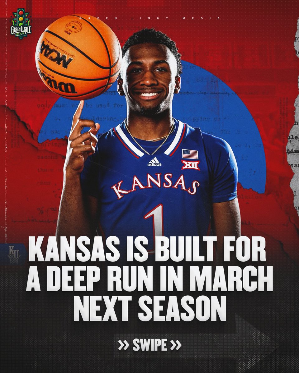 greenlightbball's tweet image. Kansas is loading up this offseason behind their No. 3 recruit ALL-TIME and @247Sports top national recruit in Darryn Peterson. 👀🔥

Elite incoming talent &amp;amp; returners too 👇
4⭐️ Bryson Tiller
4⭐️ Samis Calderon
Flory Bidunga (Fr.) - 5.9 PPG, 5.4 RPG
Elmarko Jackson (So.) - 4.3